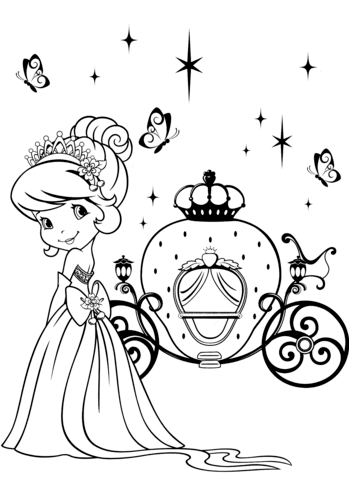 Strawberry Shortcake And Magical Carriage Coloring Page